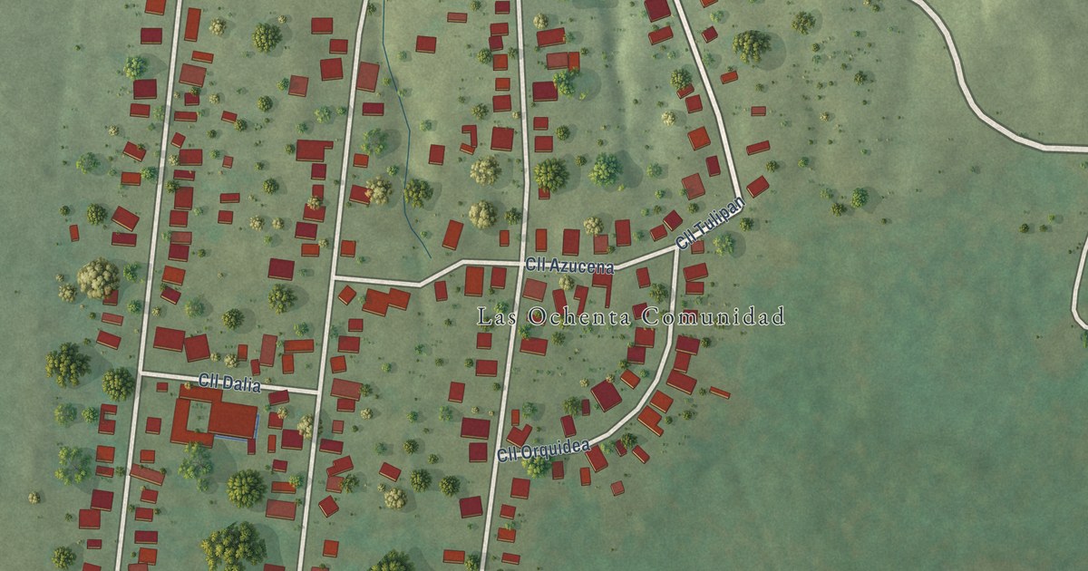 Detailed Map of Las Ochenta, Puerto Rico