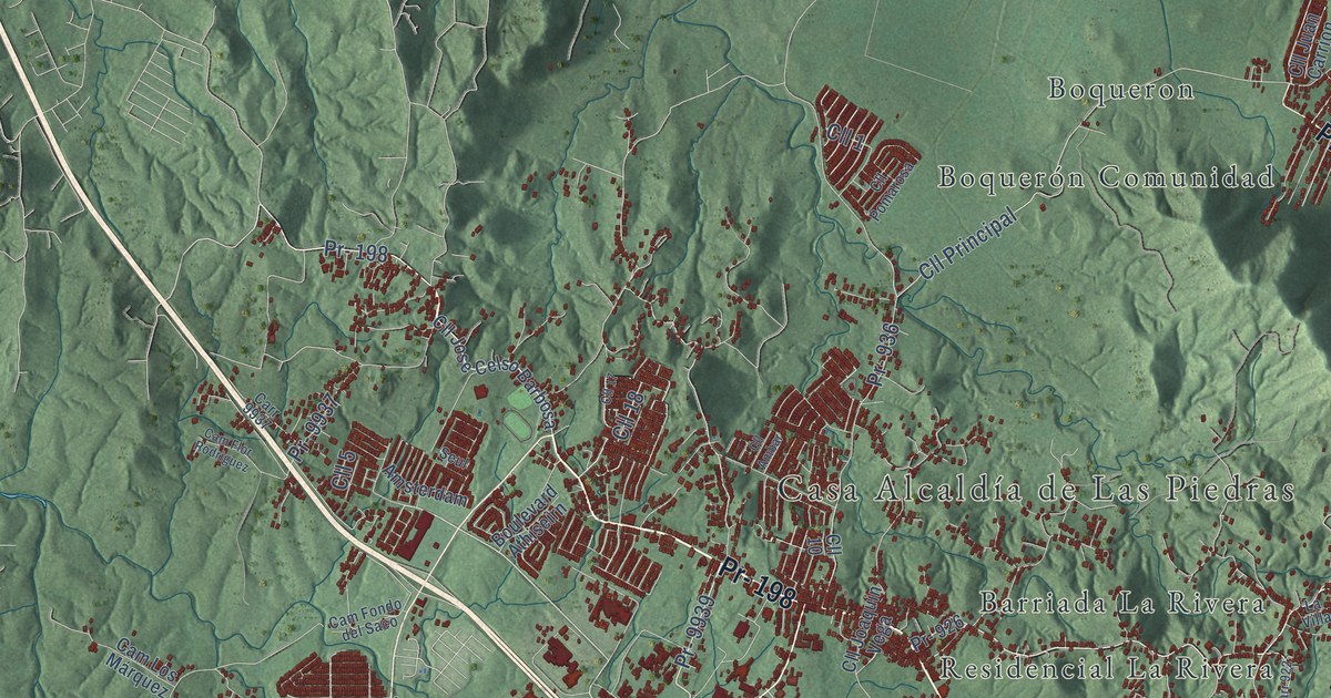 Map of Las Piedras, Puerto Rico in 2026