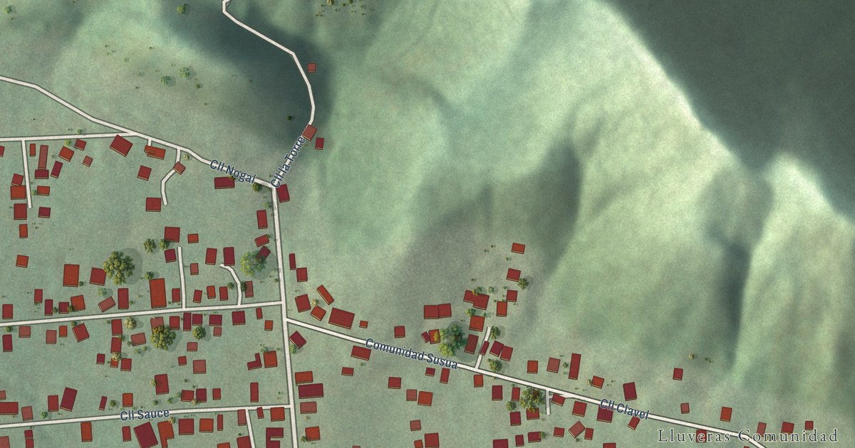 Detailed Map of Lluveras, Puerto Rico