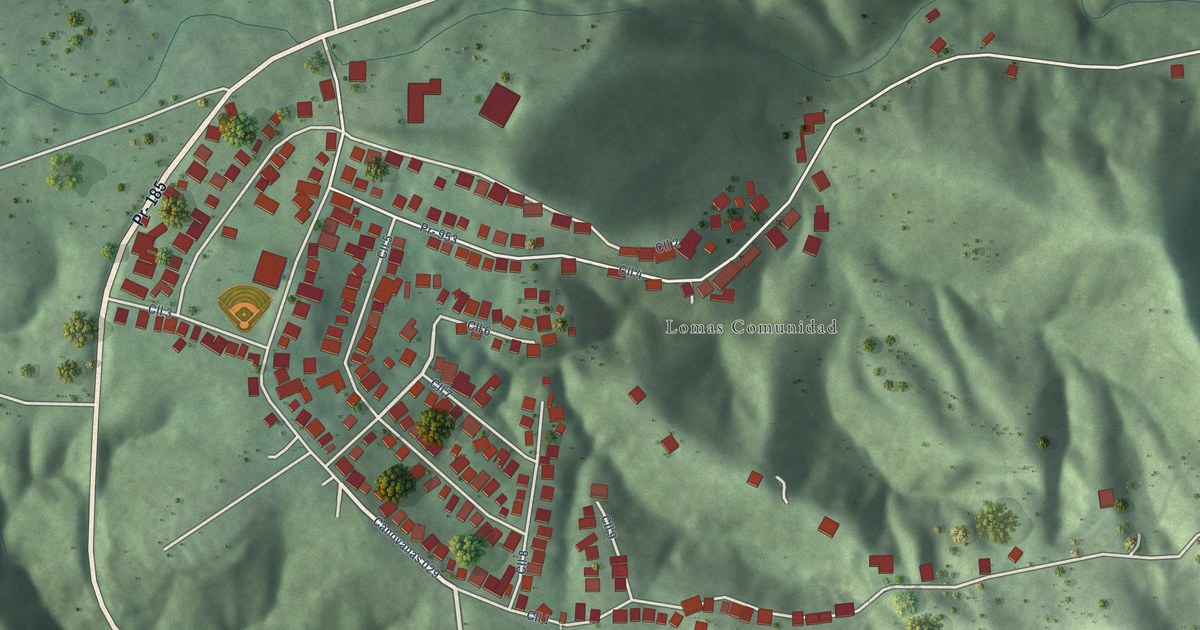 Detailed Map of Lomas, Puerto Rico