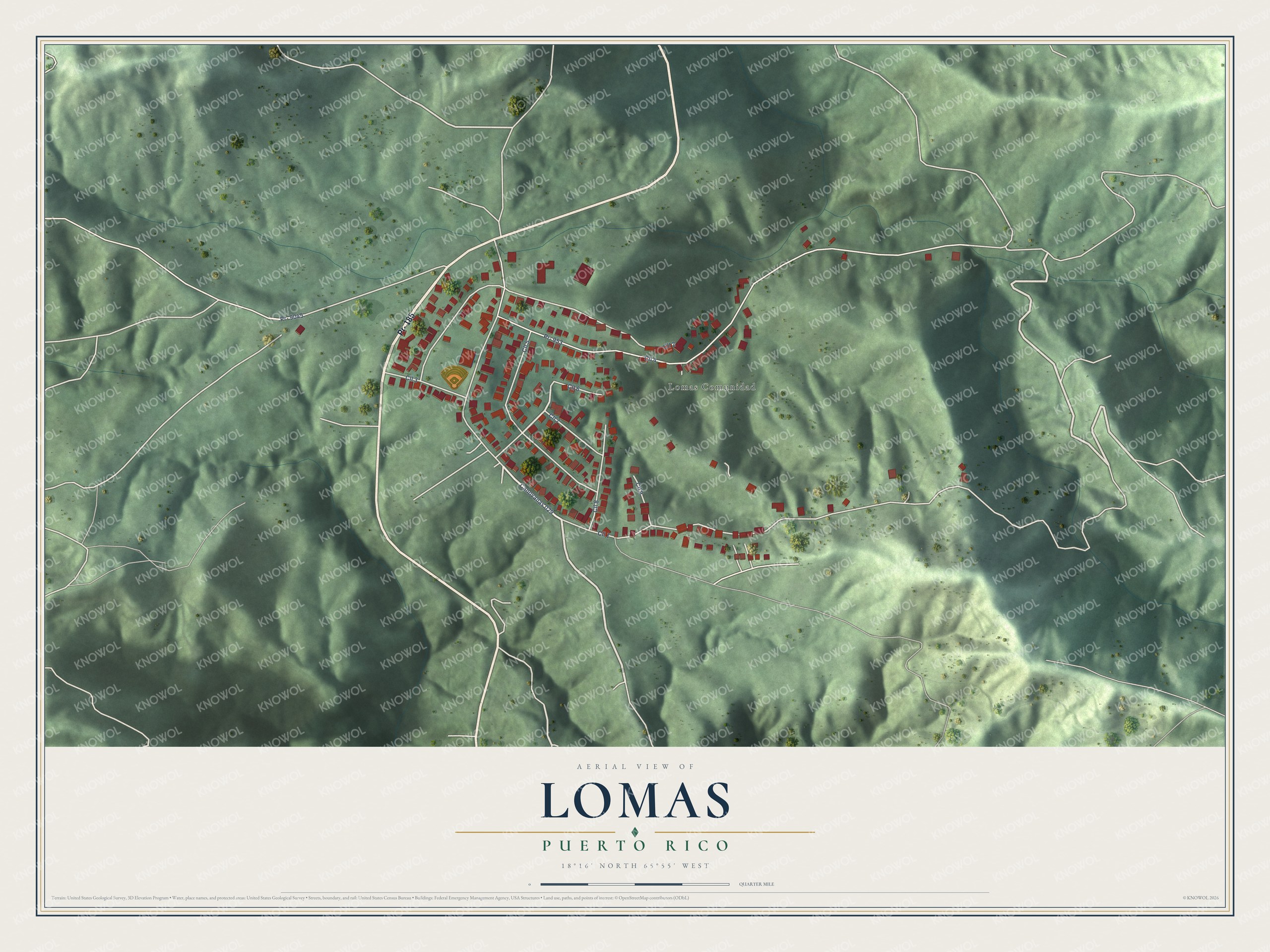 Watermarked full-map preview of Lomas, Puerto Rico