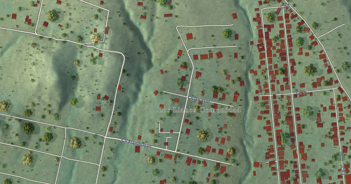 Detailed Map of Los Llanos, Puerto Rico
