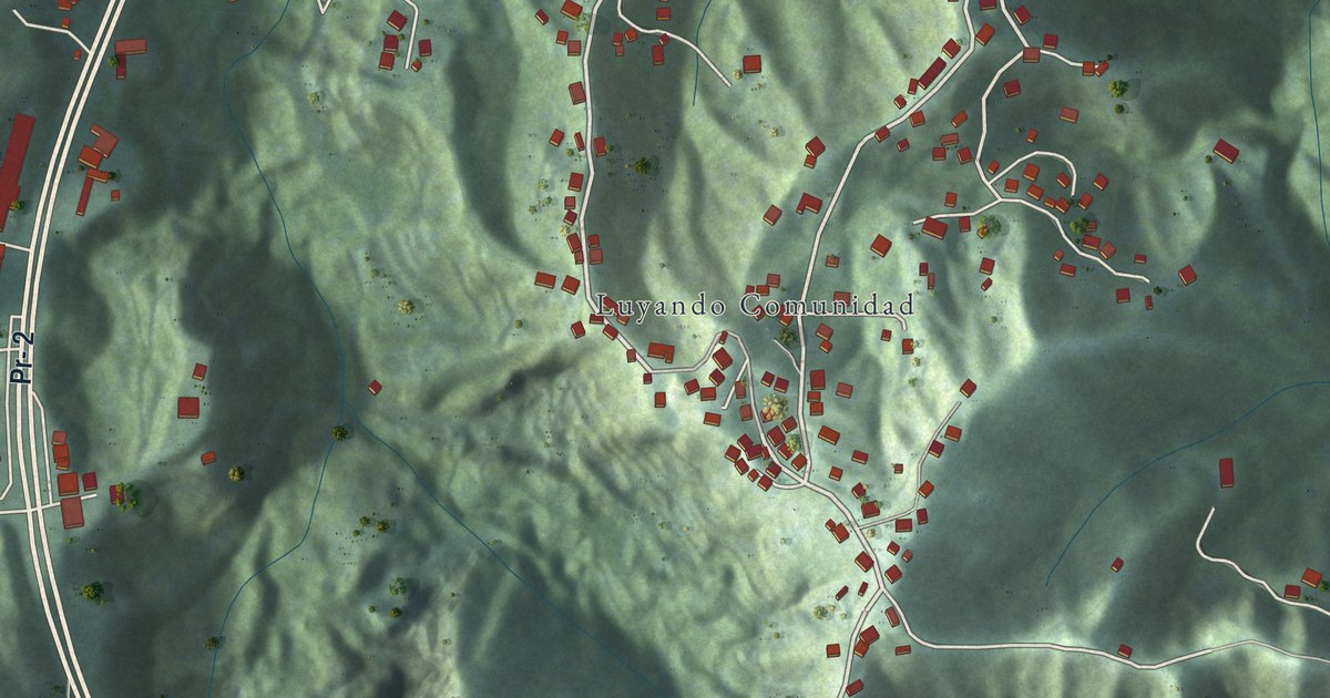 Detailed Map of Luyando, Puerto Rico
