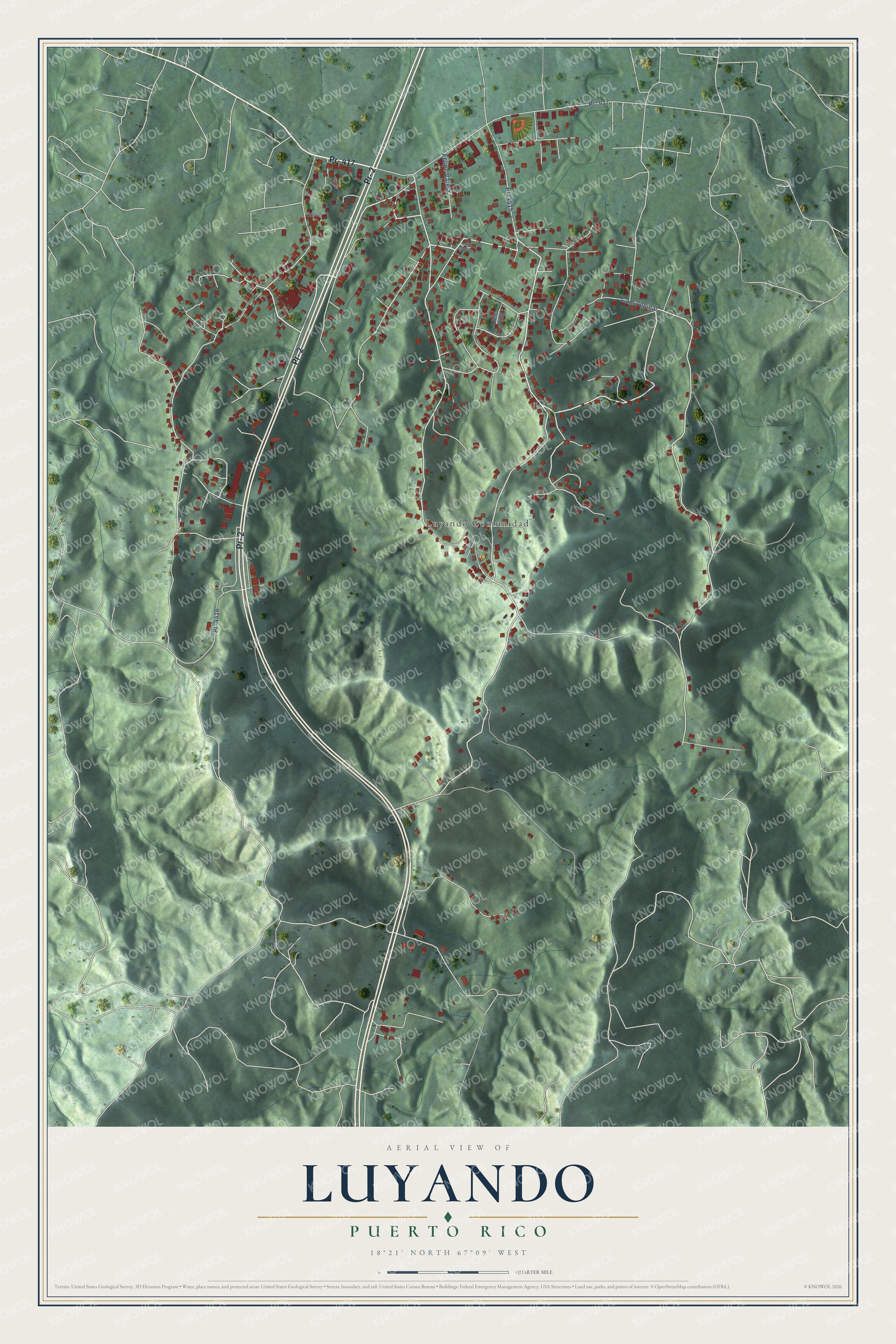 Watermarked full-map preview of Luyando, Puerto Rico