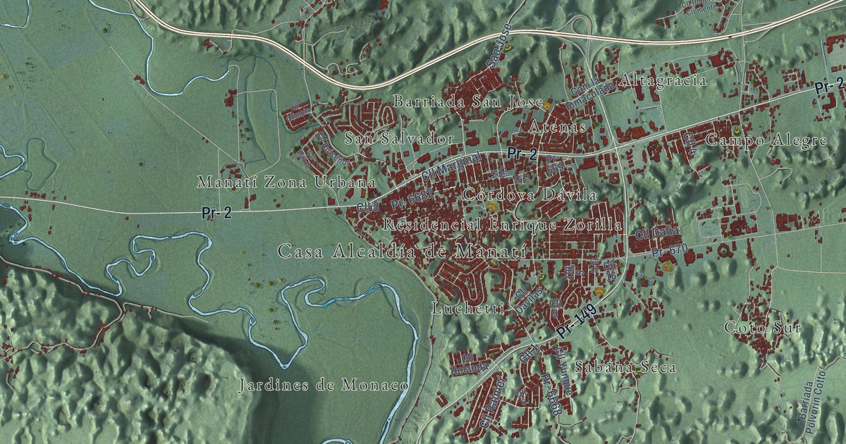 Map of Manatí, Puerto Rico in 2026
