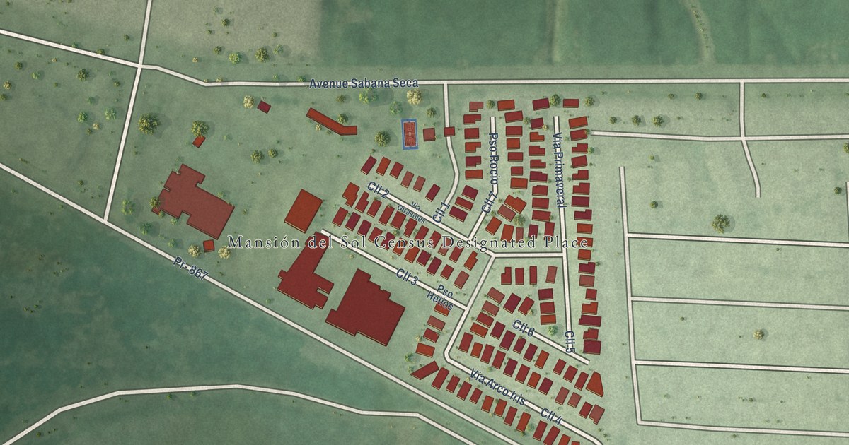 Detailed Map of Mansión del Sol, Puerto Rico