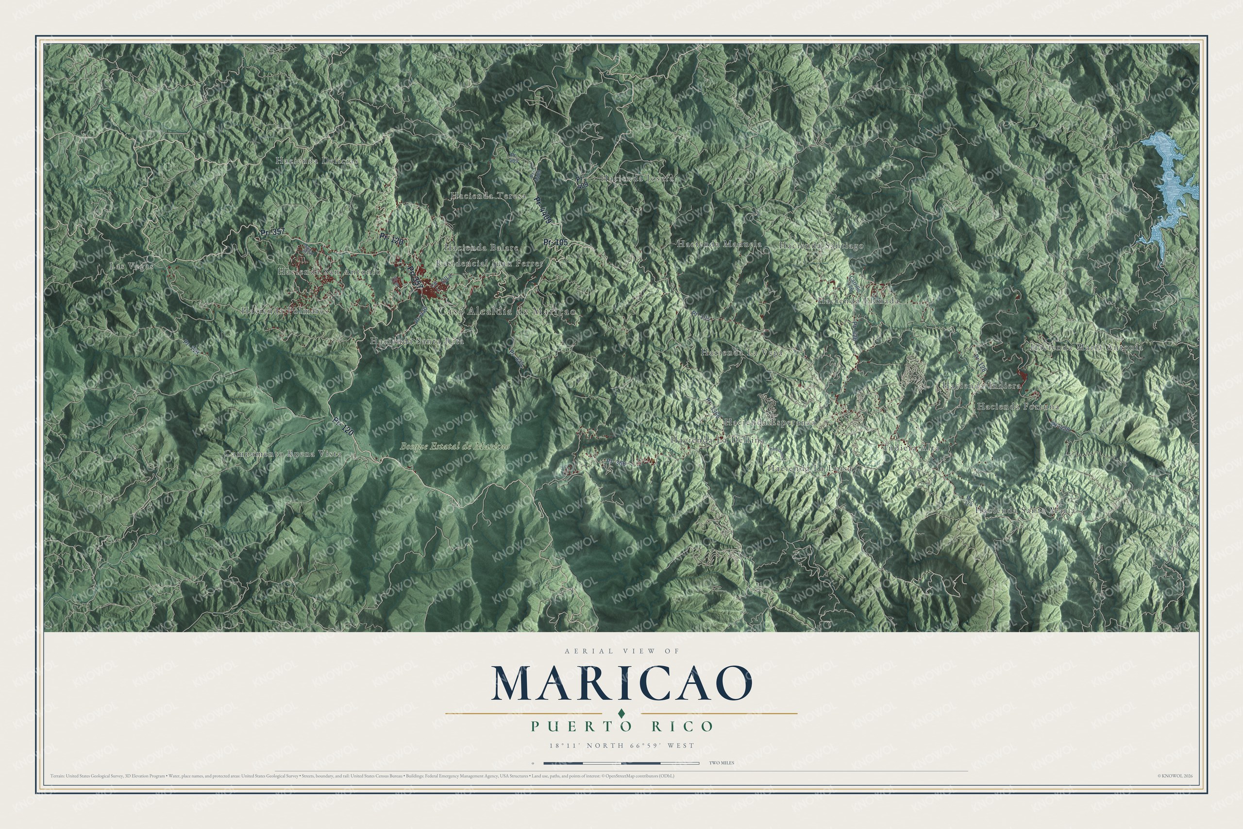 Watermarked full-map preview of Maricao, Puerto Rico