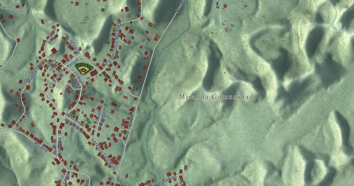Detailed Map of Miranda, Puerto Rico