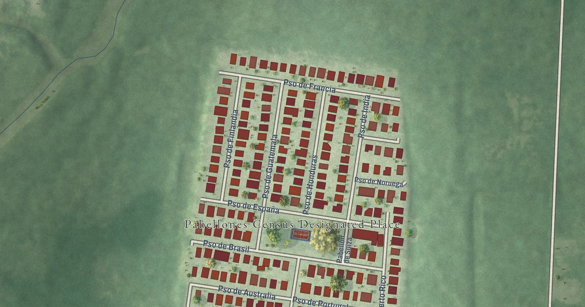 Detailed Map of Pabellones, Puerto Rico