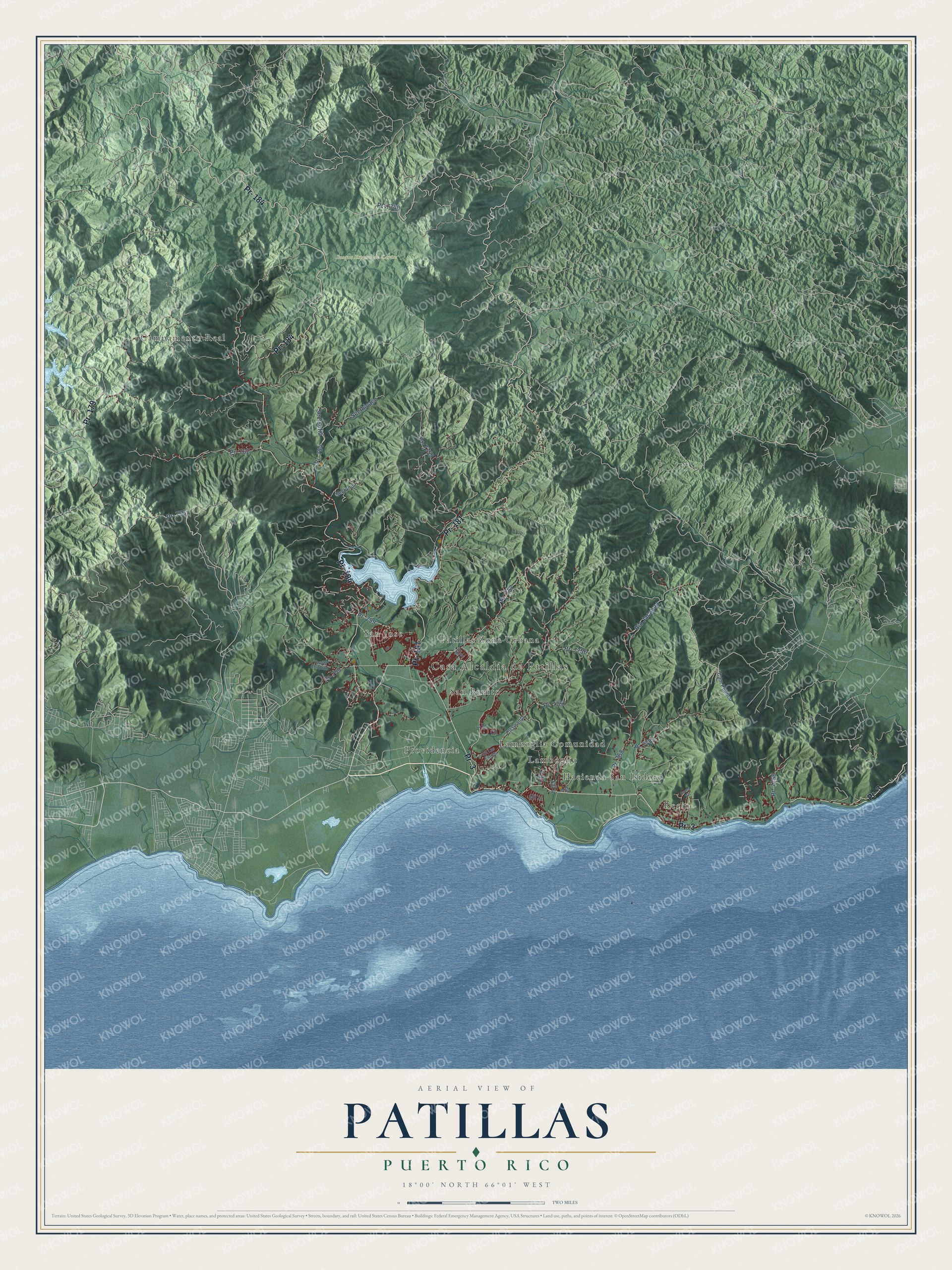 Watermarked full-map preview of Patillas, Puerto Rico