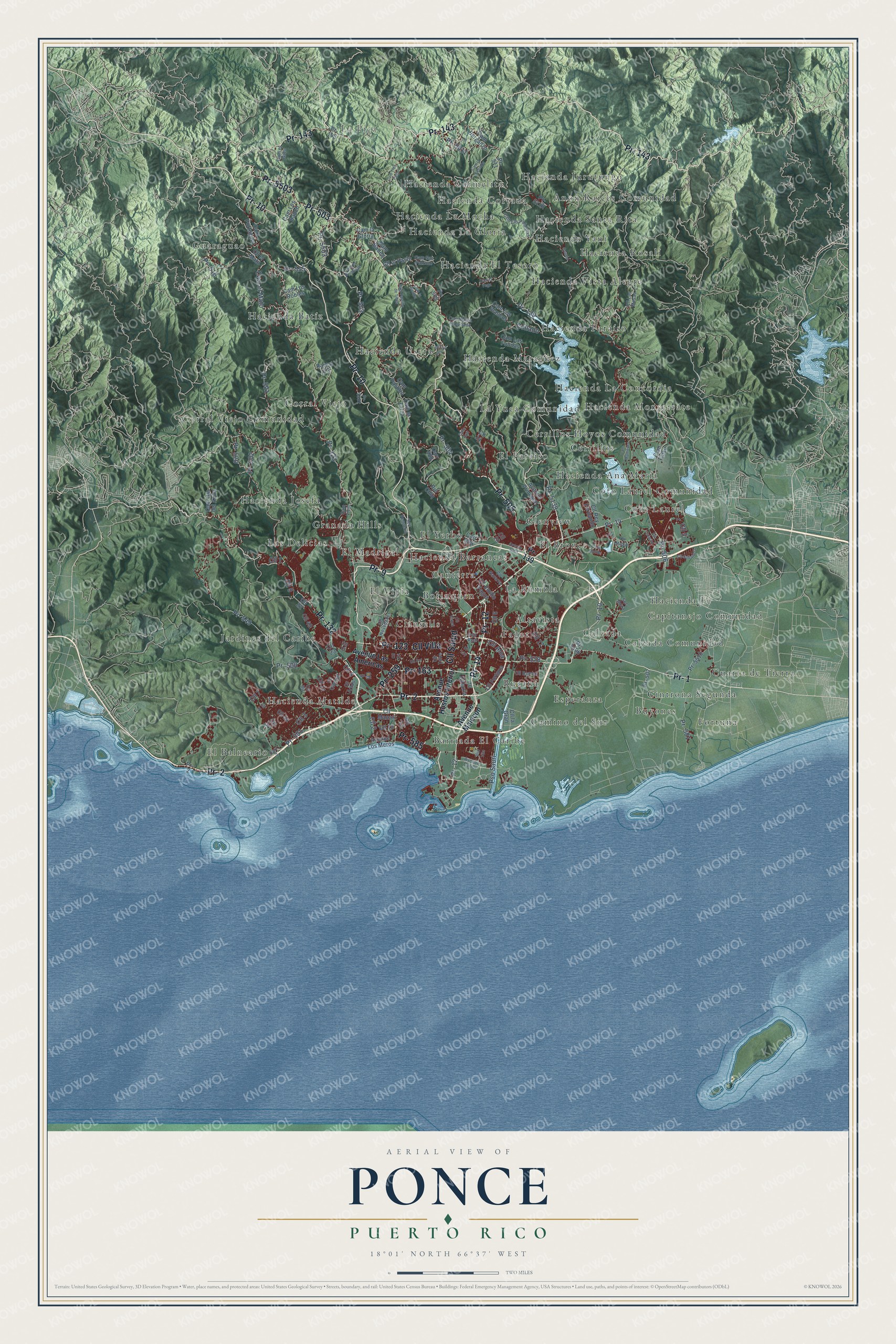 Watermarked full-map preview of Ponce, Puerto Rico