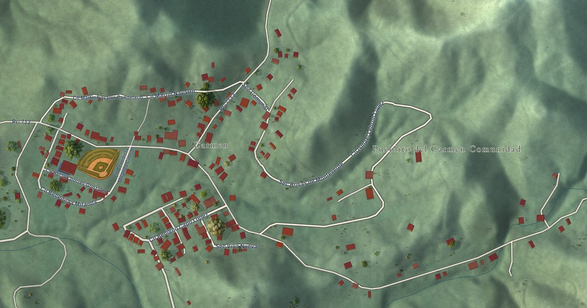 Detailed Map of Pueblito del Carmen, Puerto Rico
