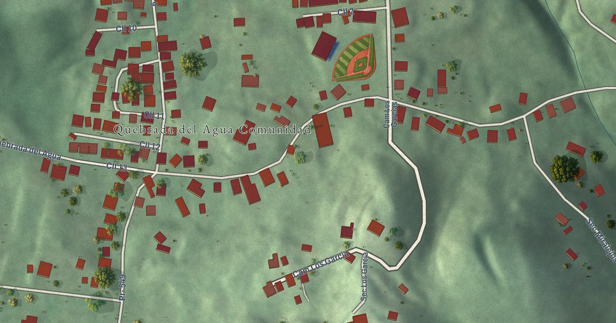 Detailed Map of Quebrada del Agua, Puerto Rico