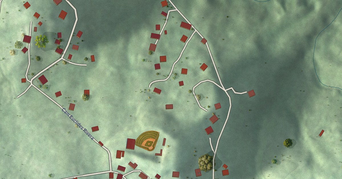 Detailed Map of Rodríguez Hevia, Puerto Rico