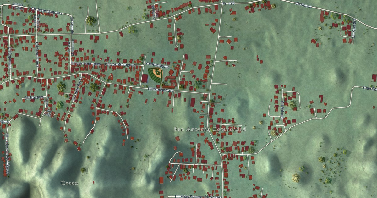 Detailed Map of San Antonio, Quebradillas Municipio, Puerto Rico