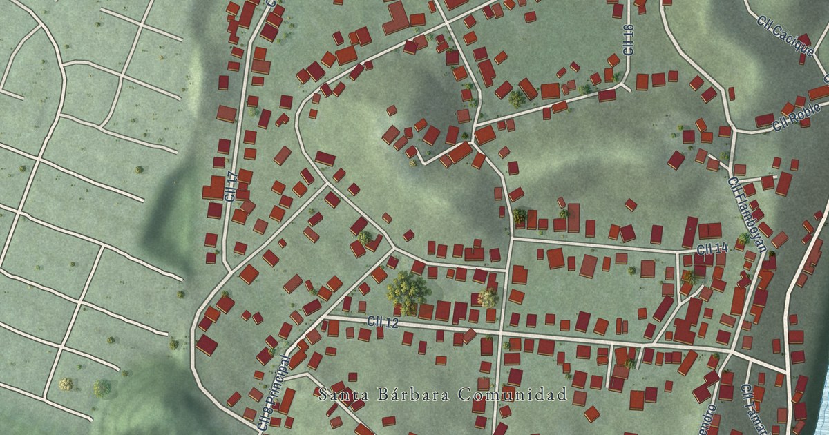 Detailed Map of Santa Bárbara, Puerto Rico