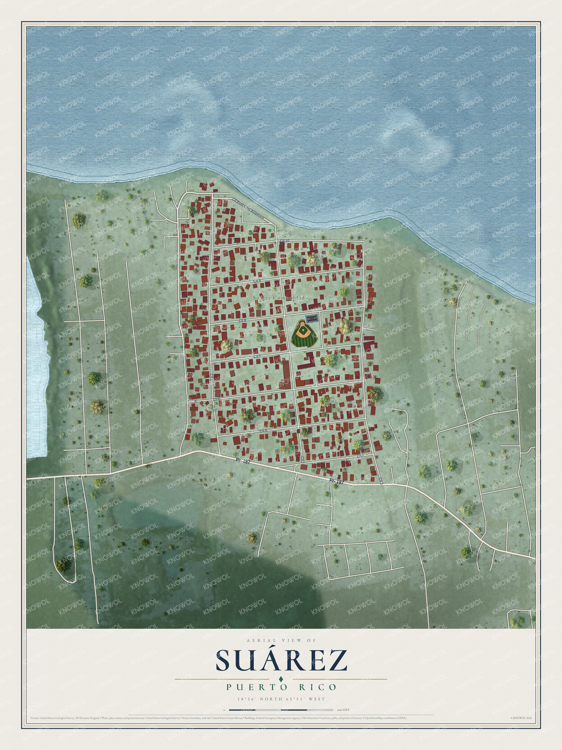 Watermarked full-map preview of Suárez, Puerto Rico
