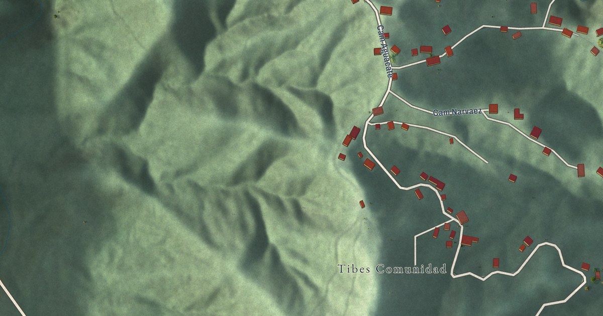 Detailed Map of Tibes, Puerto Rico