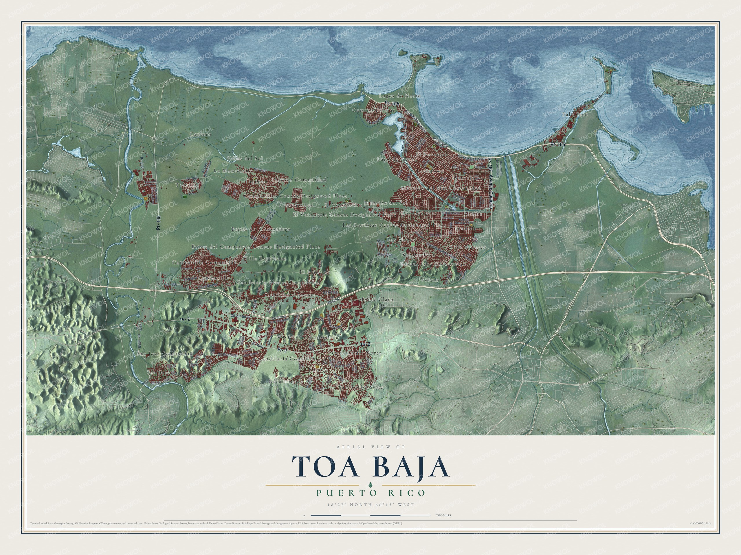 Watermarked full-map preview of Toa Baja, Puerto Rico