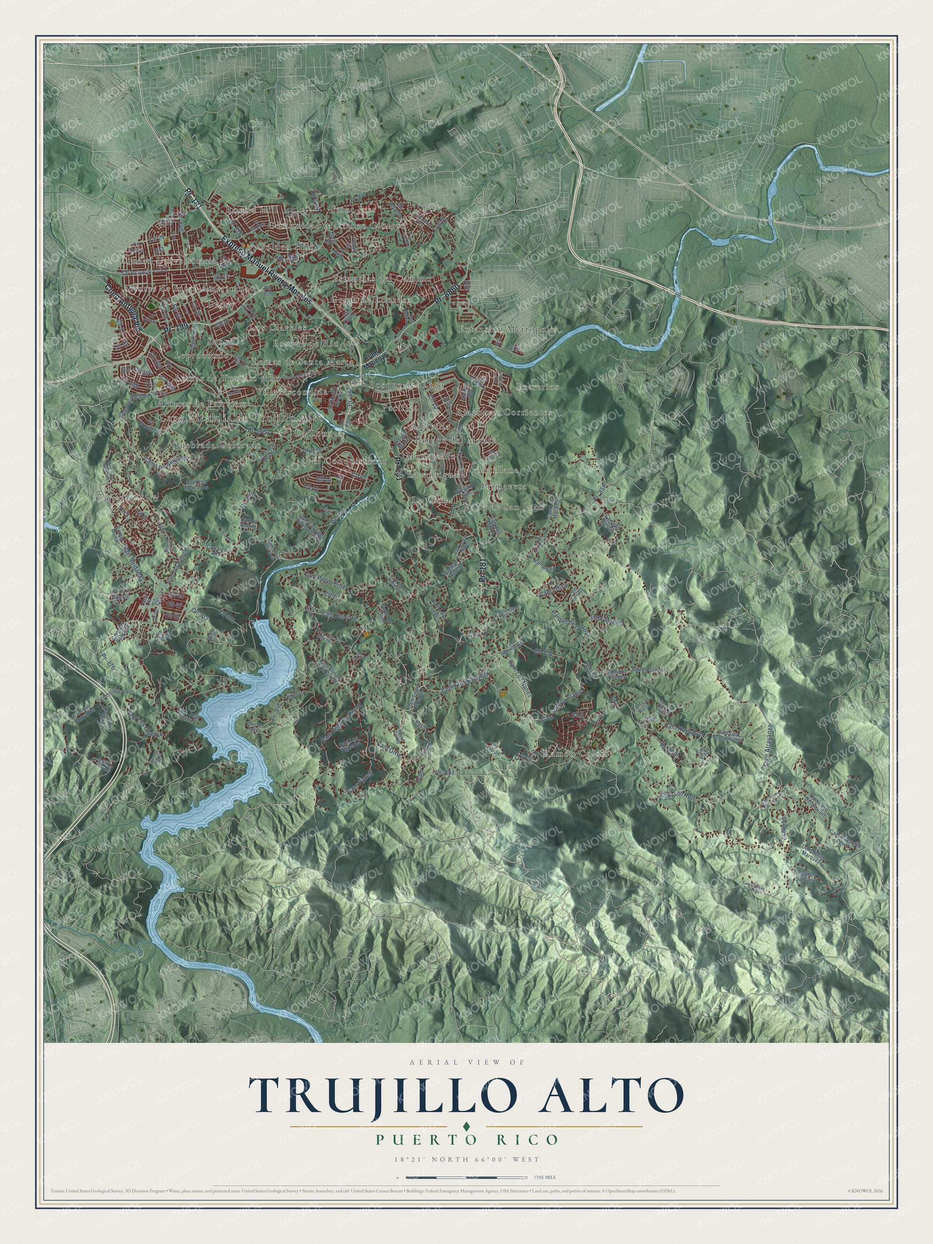 Watermarked full-map preview of Trujillo Alto, Puerto Rico