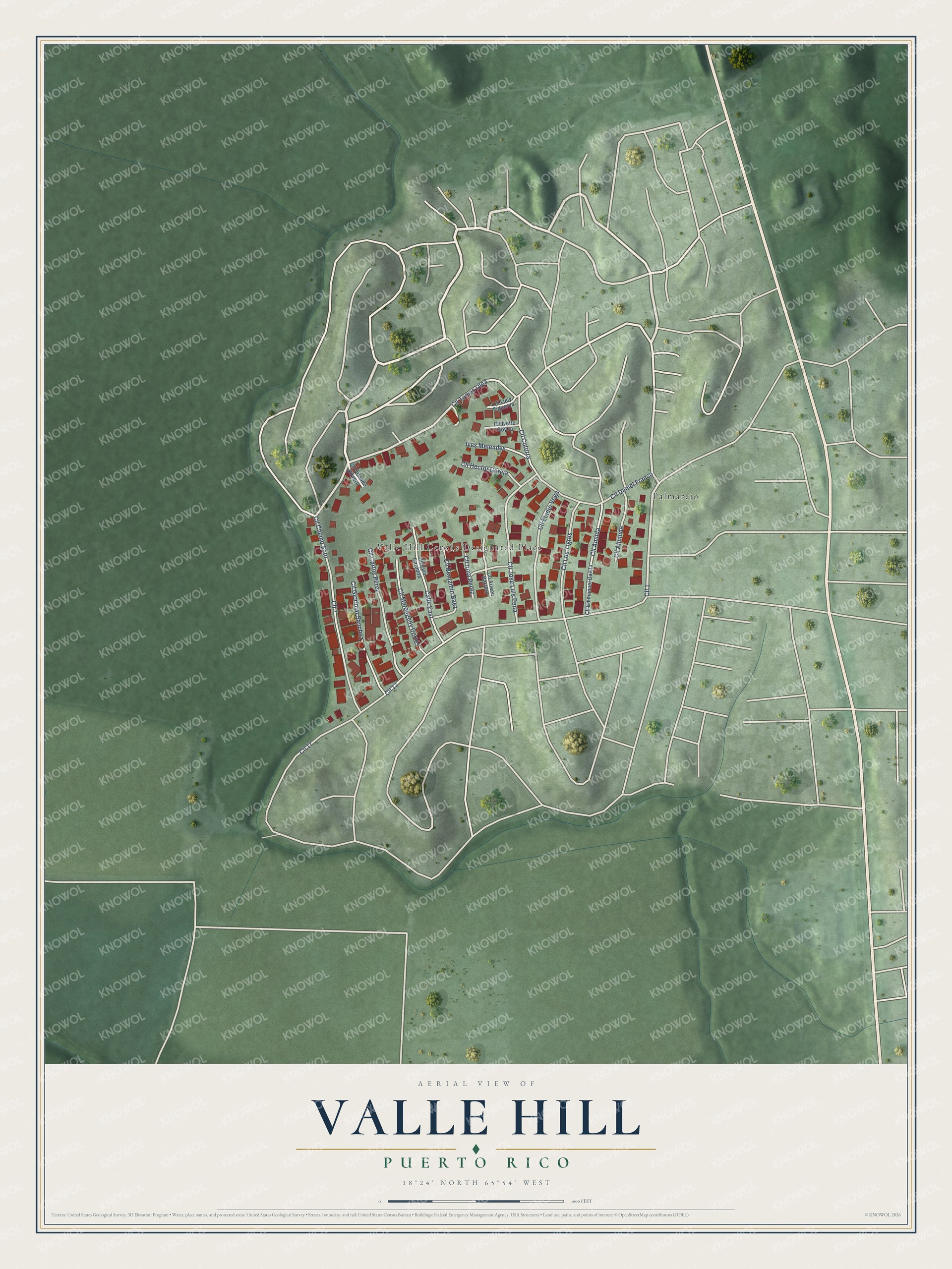 Watermarked full-map preview of Valle Hill, Puerto Rico