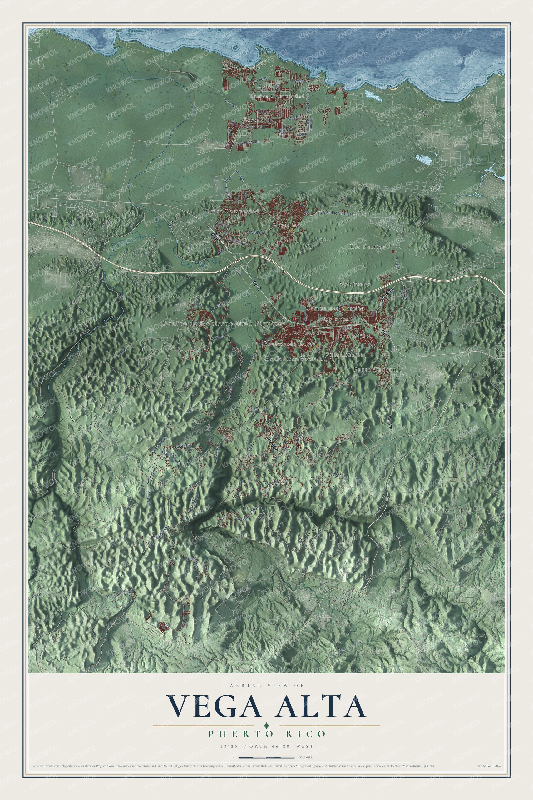 Watermarked full-map preview of Vega Alta, Puerto Rico