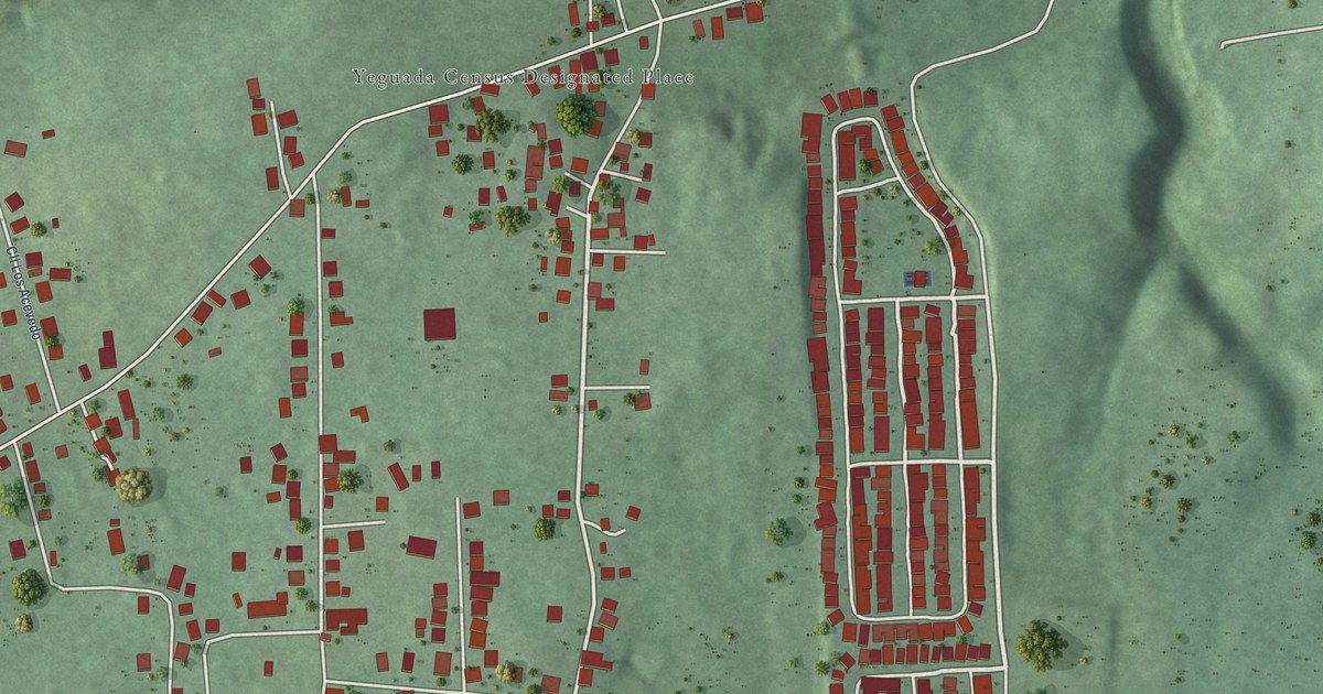 Detailed Map of Yeguada, Puerto Rico