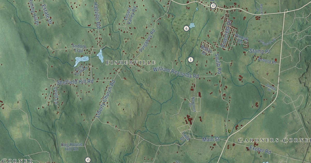 Map of Exeter, Rhode Island in 2026