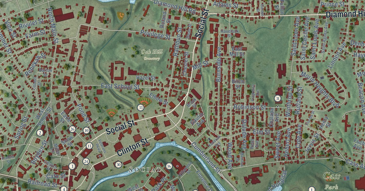 Map of Woonsocket, Rhode Island in 2026