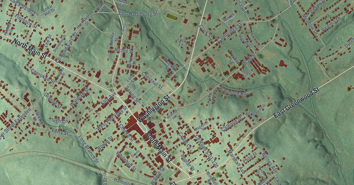 Map of Abbeville, South Carolina in 2026