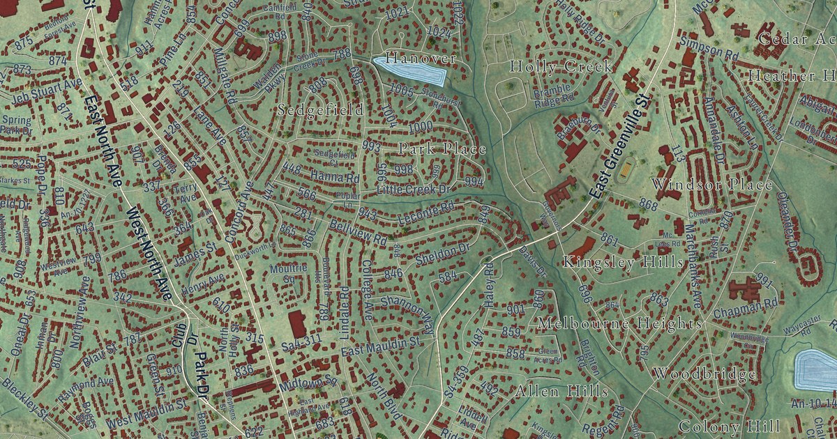 Map of Anderson, South Carolina in 2026