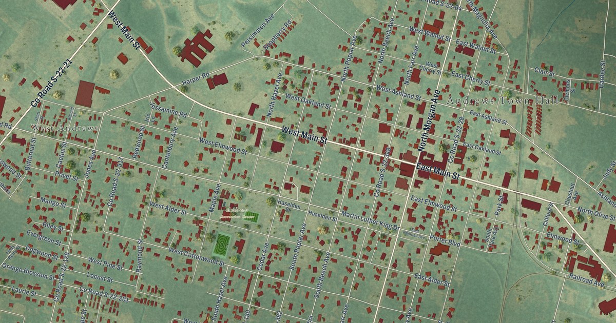 Map of Andrews, South Carolina in 2026