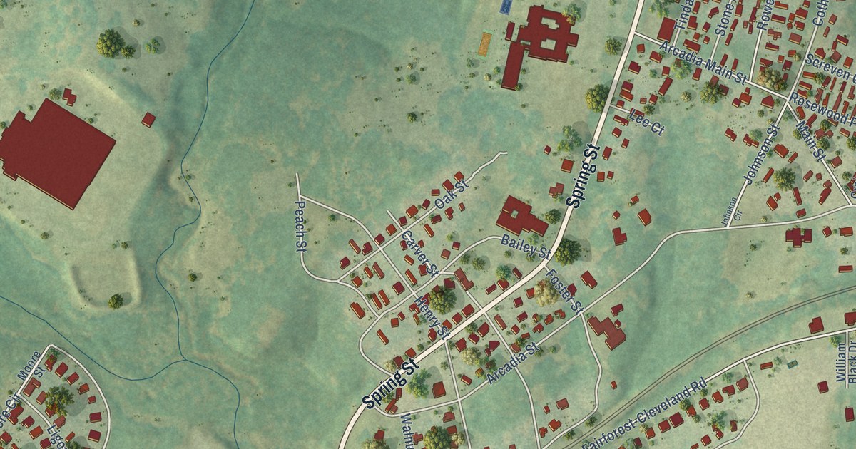 Map of Arcadia, South Carolina in 2026