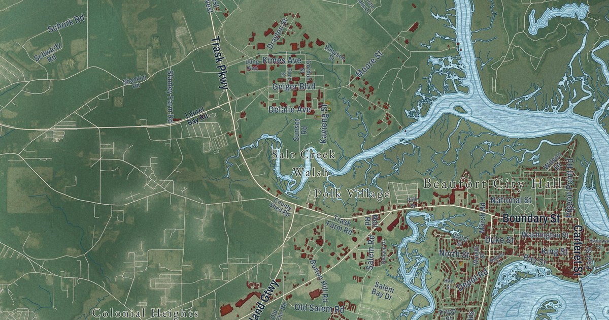 Map of Beaufort, South Carolina in 2026