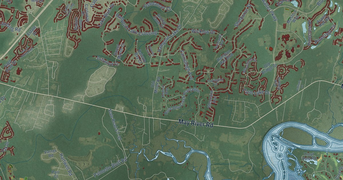 Map of Bluffton, South Carolina in 2026
