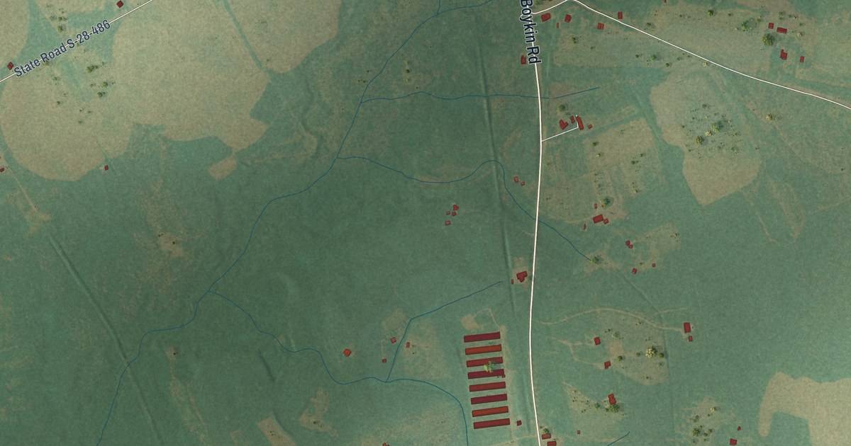 Map of Boykin, South Carolina in 2026