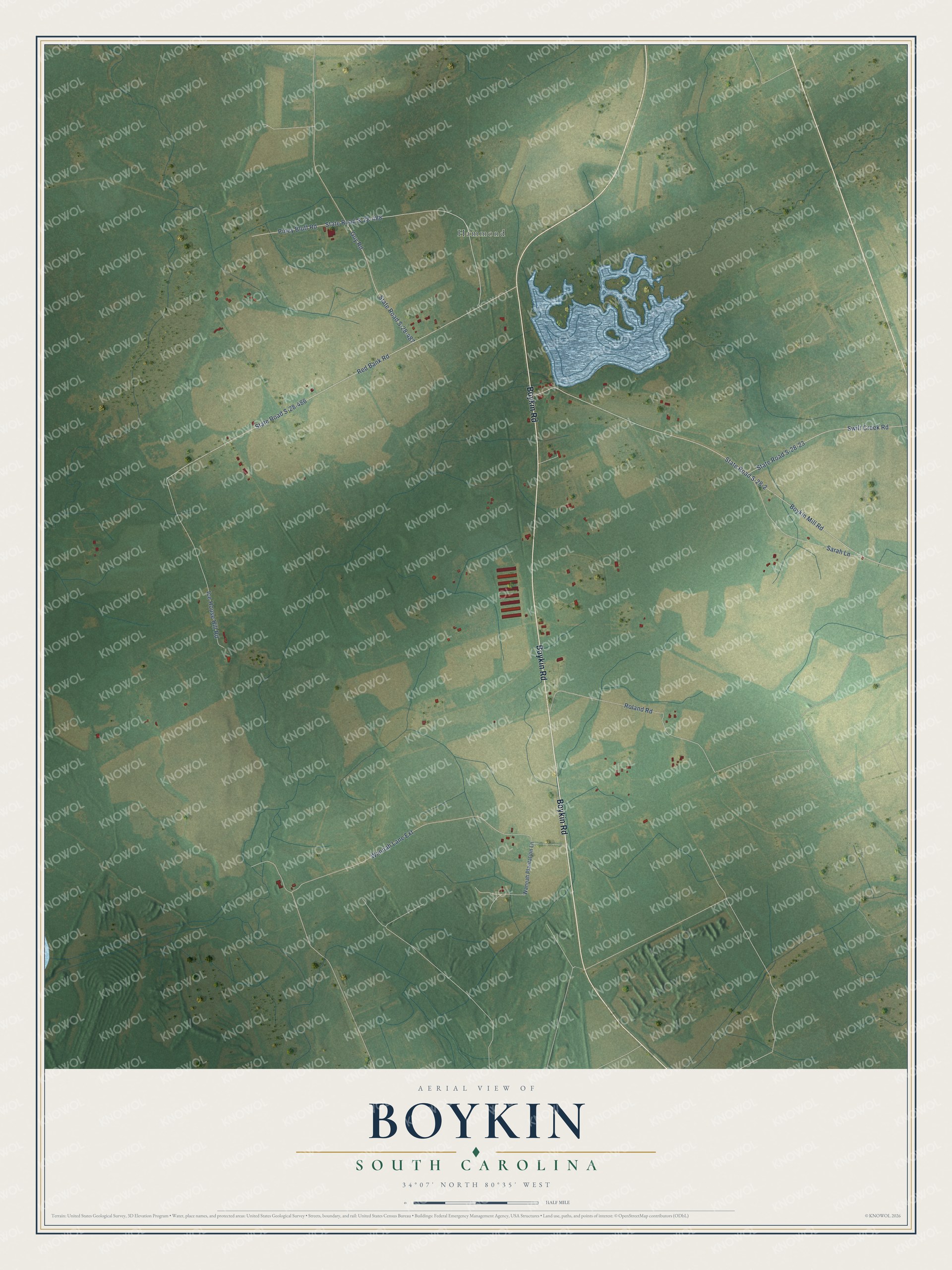 Watermarked full-map preview of Boykin, South Carolina