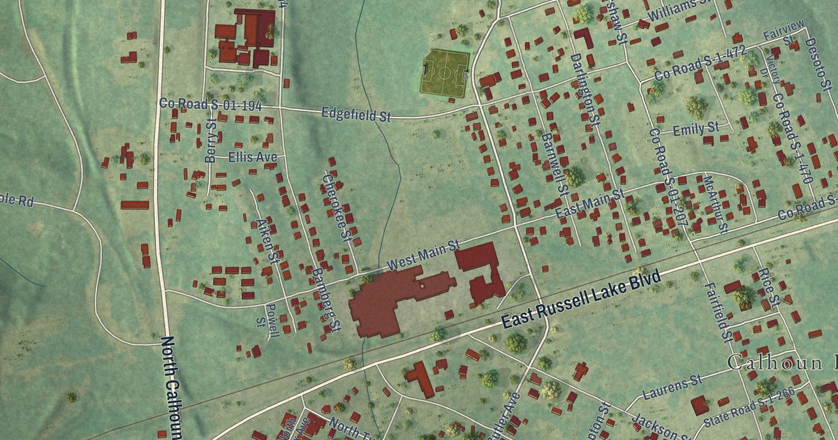 Map of Calhoun Falls, South Carolina in 2026