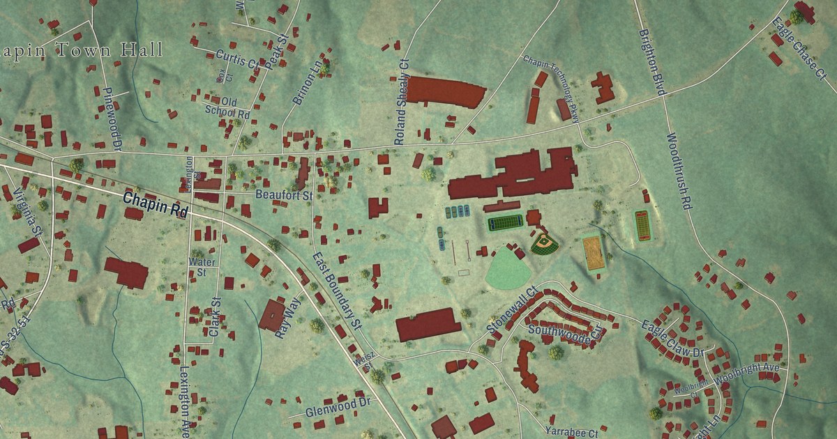Map of Chapin, South Carolina in 2026