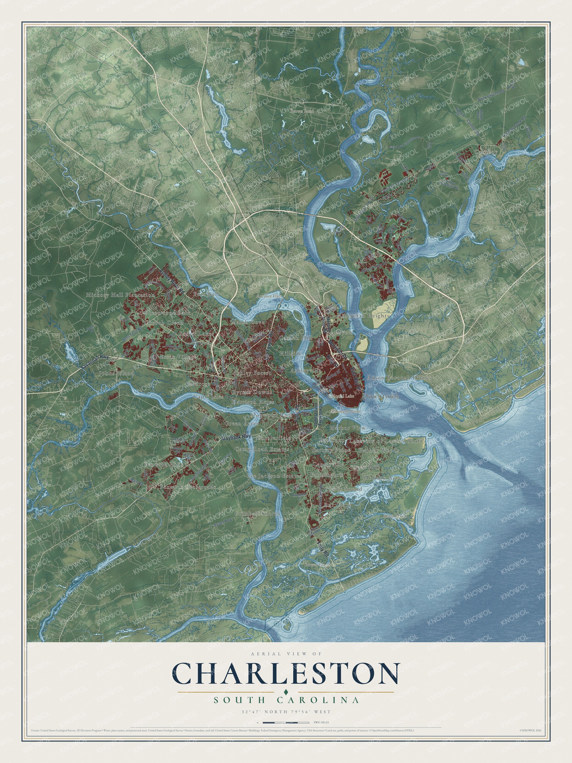 Watermarked full-map preview of Charleston, South Carolina