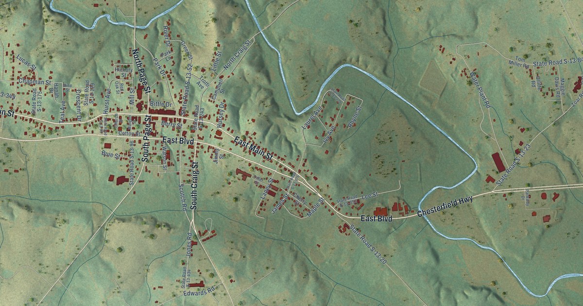 Map of Chesterfield, South Carolina in 2026