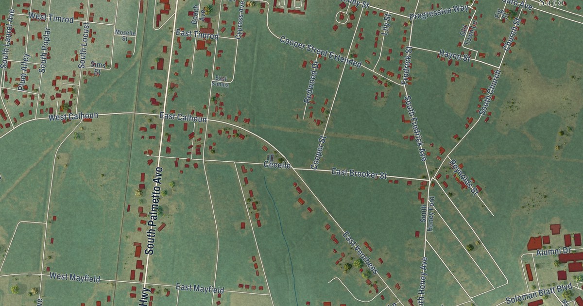 Map of Denmark, South Carolina in 2026