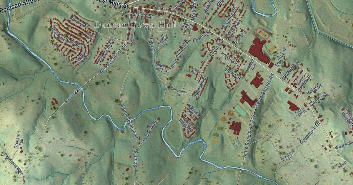 Map of Duncan, South Carolina in 2026