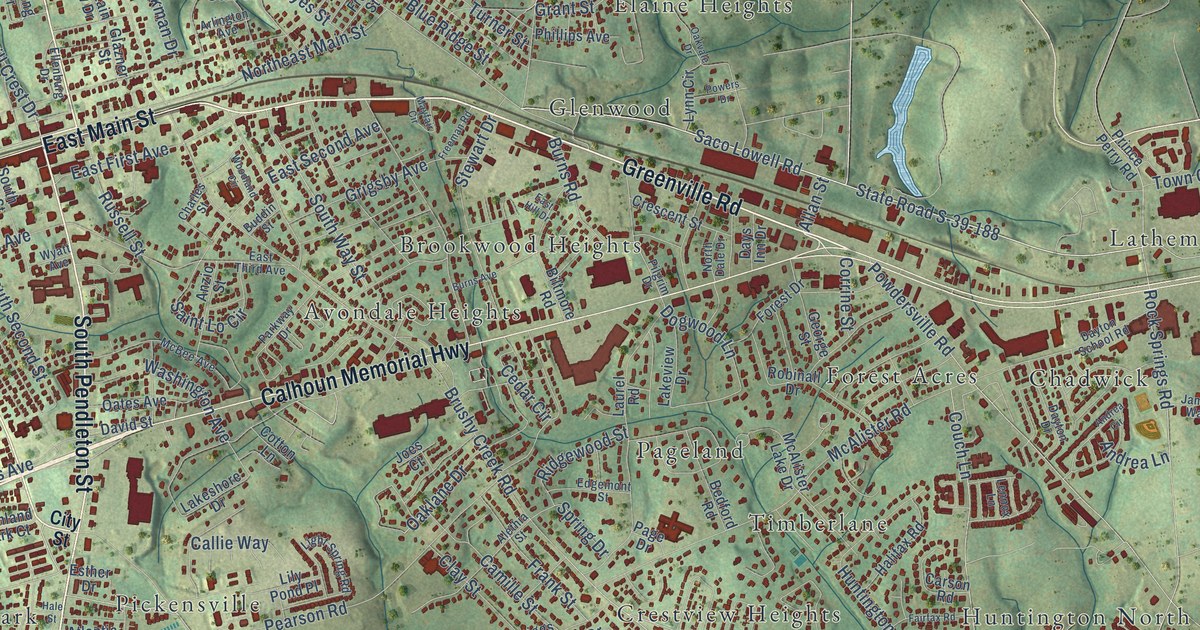 Map of Easley, South Carolina in 2026