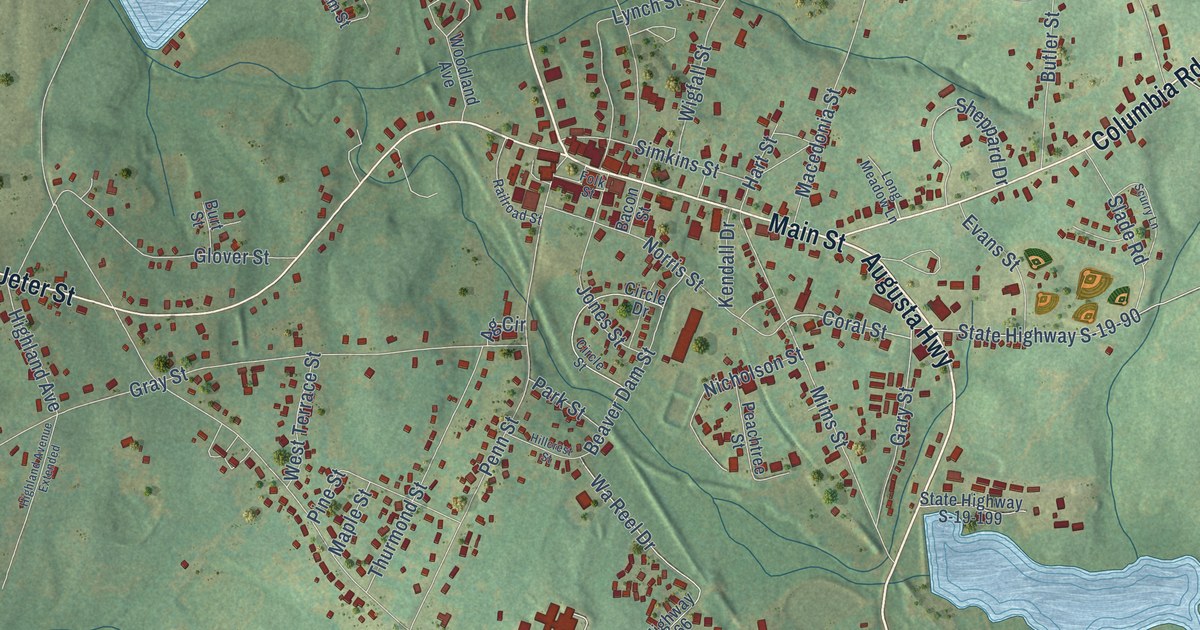 Map of Edgefield, South Carolina in 2026