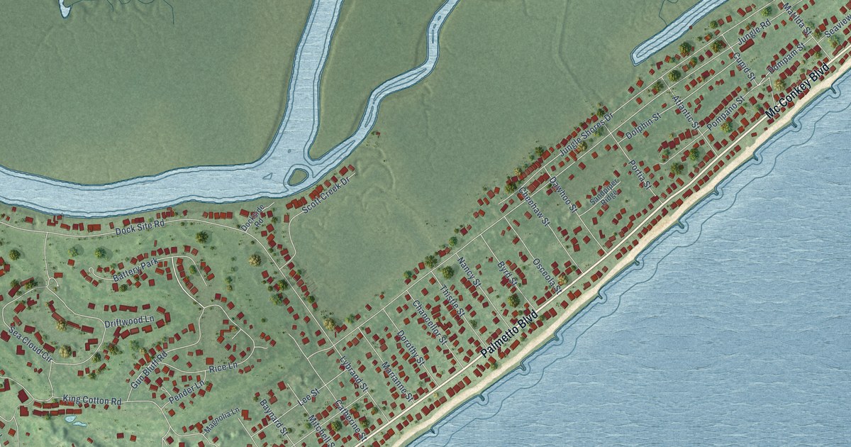 Map of Edisto Beach, South Carolina in 2026