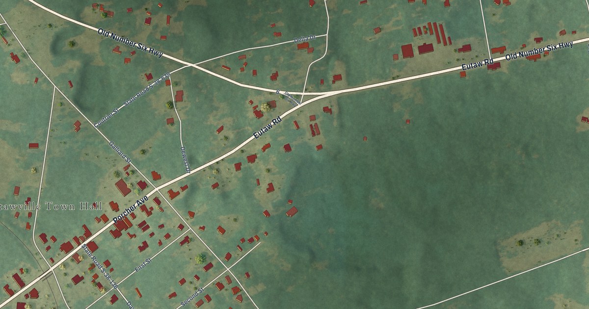 Map of Eutawville, South Carolina in 2026