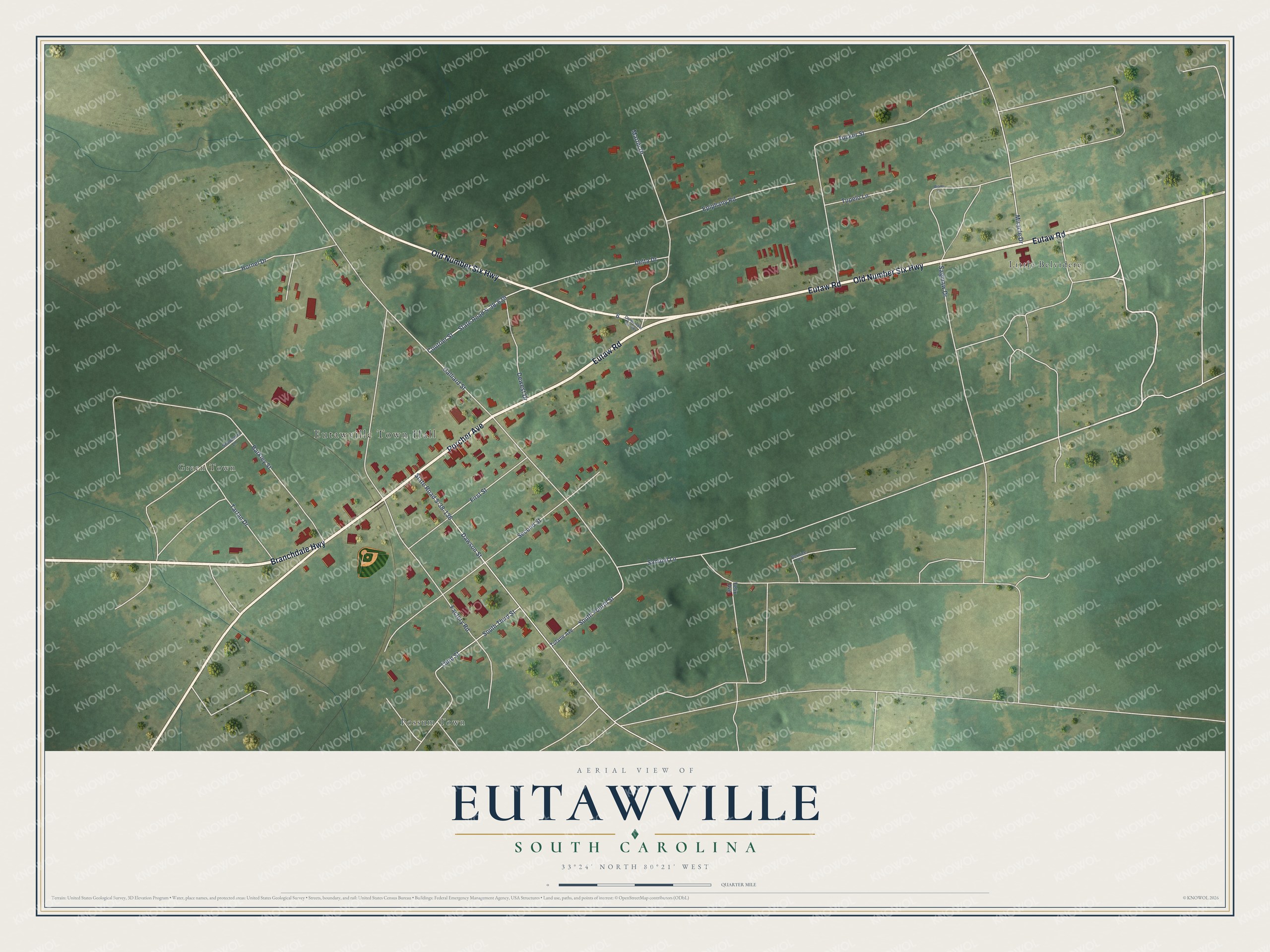 Watermarked full-map preview of Eutawville, South Carolina
