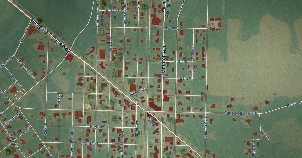 Map of Fairfax, South Carolina in 2026
