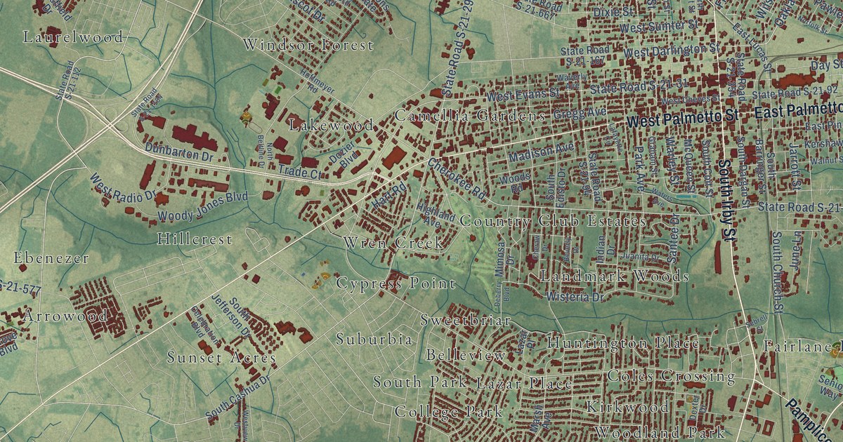 Map of Florence, South Carolina in 2026